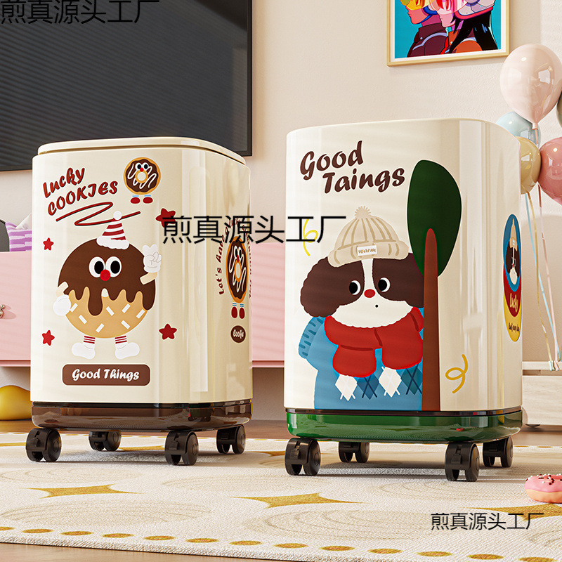 High-Looking Trash Can with Lid for Home New Style Living Room Bathroom Kitchen Toilet Large Large Capacity Paper Basket