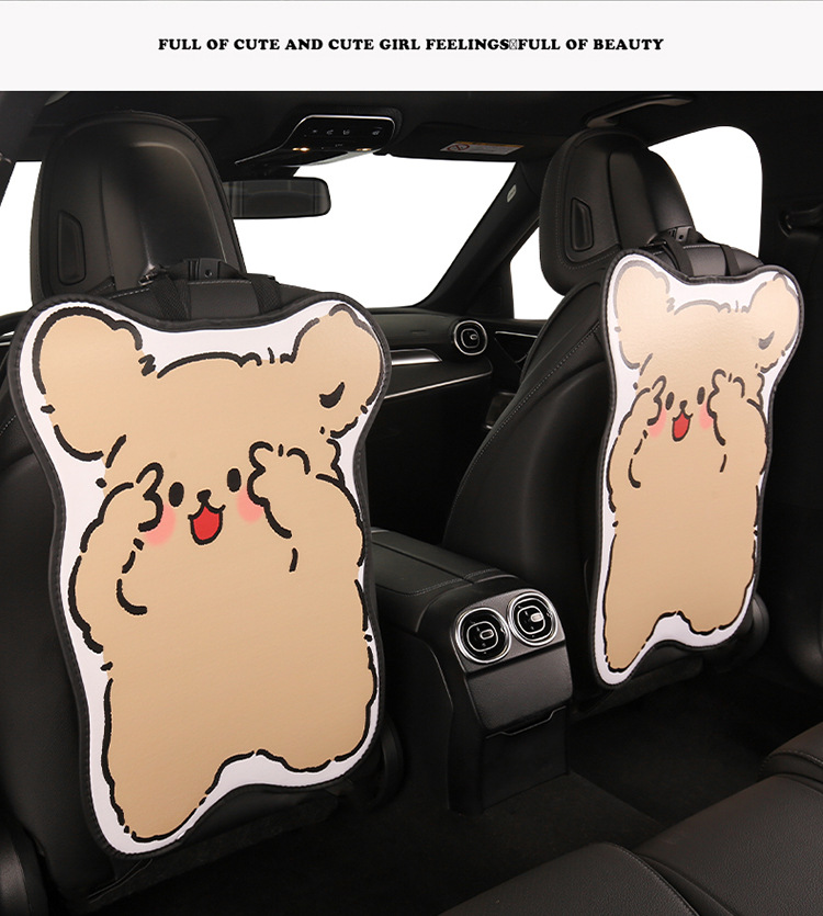 Cartoon cute variety of car seat back anti-kick pad dirt-resistant and easy to clean universal rear seat back anti-dirt protection