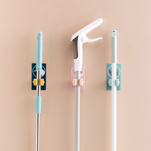 Mop hook, punch-free, powerful hanger, mop clip artifact, wall-mounted bathroom mop, broom fixed buckle