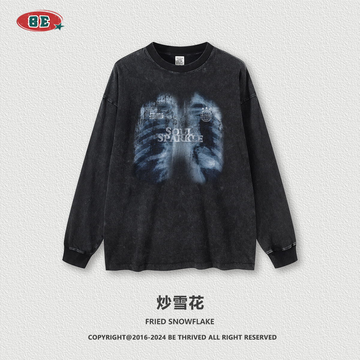 Be customizado| 2025 otoño y invierno marcas de moda estadounidenses digitales de impresión directa de inyección de manga larga camiseta de comercio exterior personalizada transfronteriza