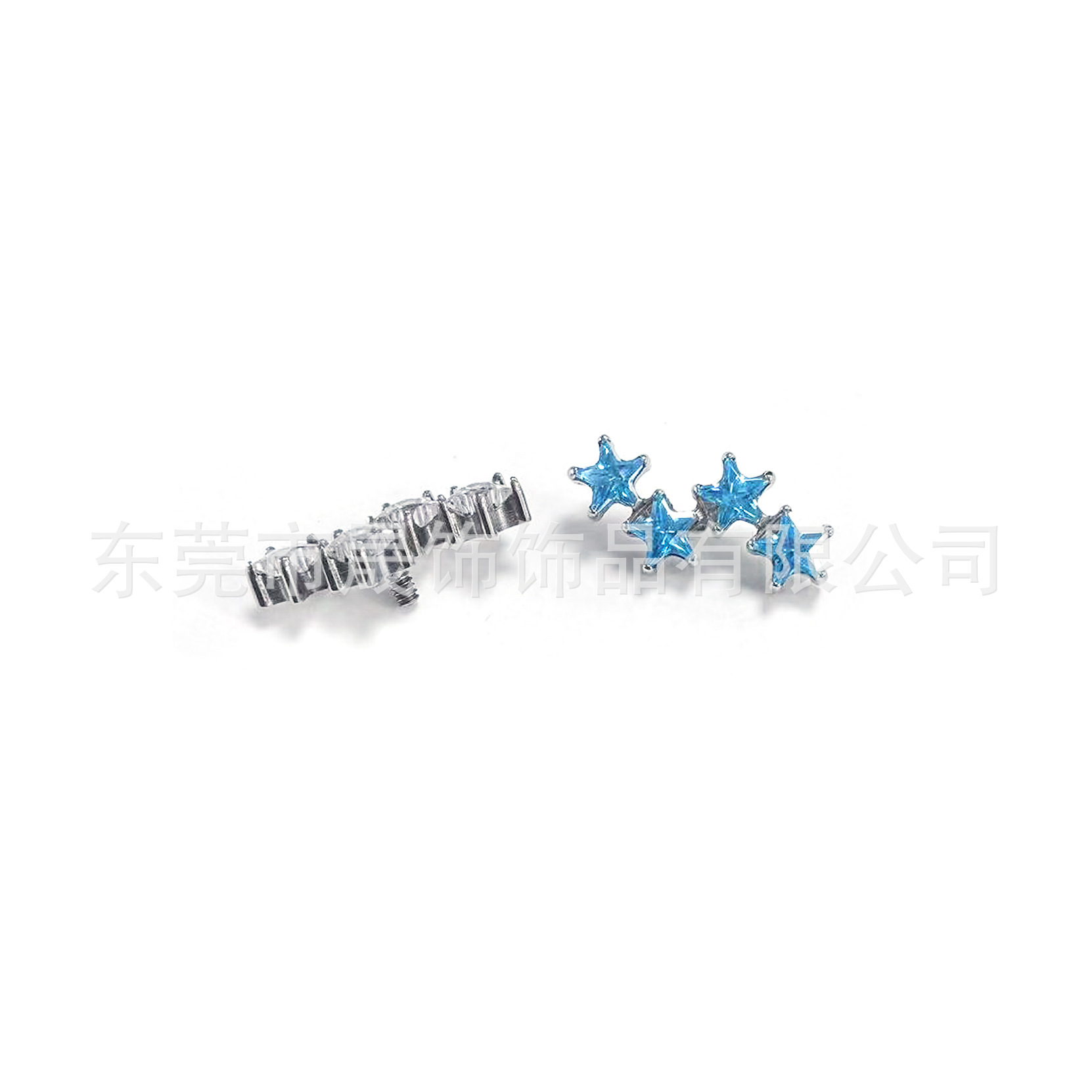 F136 Titanium Alloy 包 Studded 五角 Star Ear Stud Helix Cartilage Stud Star Labret Stud Tongue Barbell G23 Implant Grade Titanium 穿孔 Jewelry