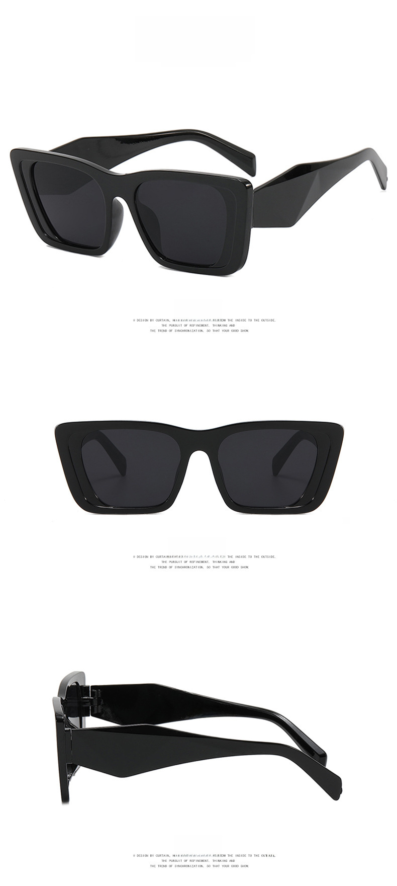 Grenzüberschreitende quadratische Sonnenbrille aus Europa und Amerika 2022 Neue Retro-P-Home-Sonnenbrille in Gelee-Farbe Net Red Sonnenbrille_voghion.com