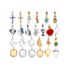 潘家多拉S925纯银乌龟米奇心形吊坠城堡四叶草手链DIY配件串珠子