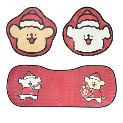 Silk Car Cushion for All Seasons — Seat cushion, seat cover - red-line-puppy-three-piece-set