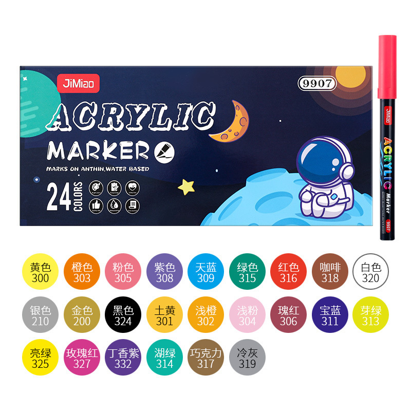 Lápiz de acrílico líquido directo transfronterizo puede plegar color lápiz de pintura impermeable para estudiantes de arte de pintura lápiz de acrílico de cabeza dura