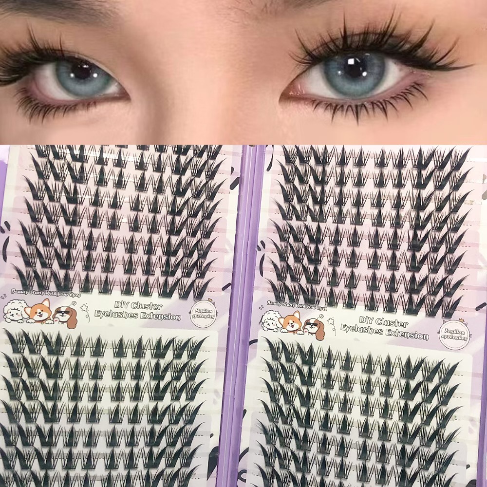 Serie de pestañas postizas transfronterizas Libro de pestañas de comercio exterior Pestañas postizas en inglés completas Pestañas postizas de gran capacidad, pelo segmentado de un solo racimo