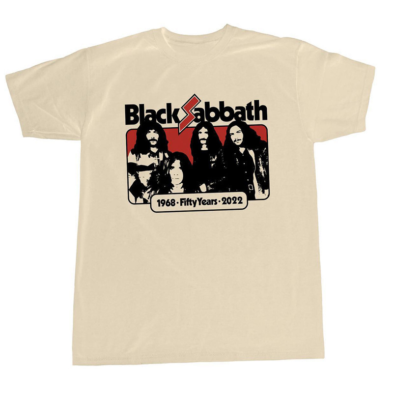 2022 New BLACK SABBATH Rock Band BLACK SABBATH Khaki Retro European and American High Street T-shirt