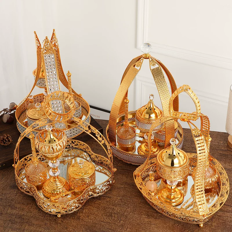 Classic Incense burner, metal set, handheld decorations, European style, light luxury style, wholesale