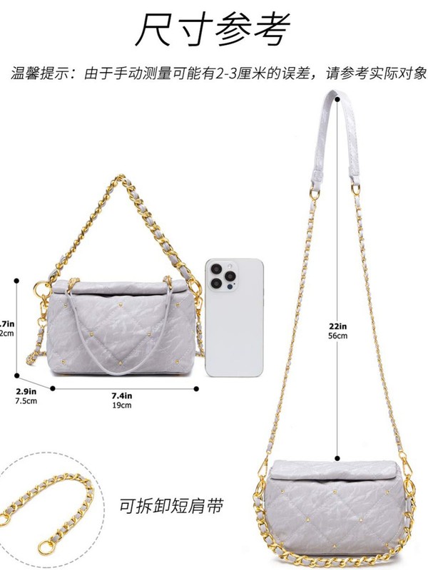潮流新品韩版小香风高级感轻奢链条枕头包包女休闲百搭通勤斜挎包|undefined