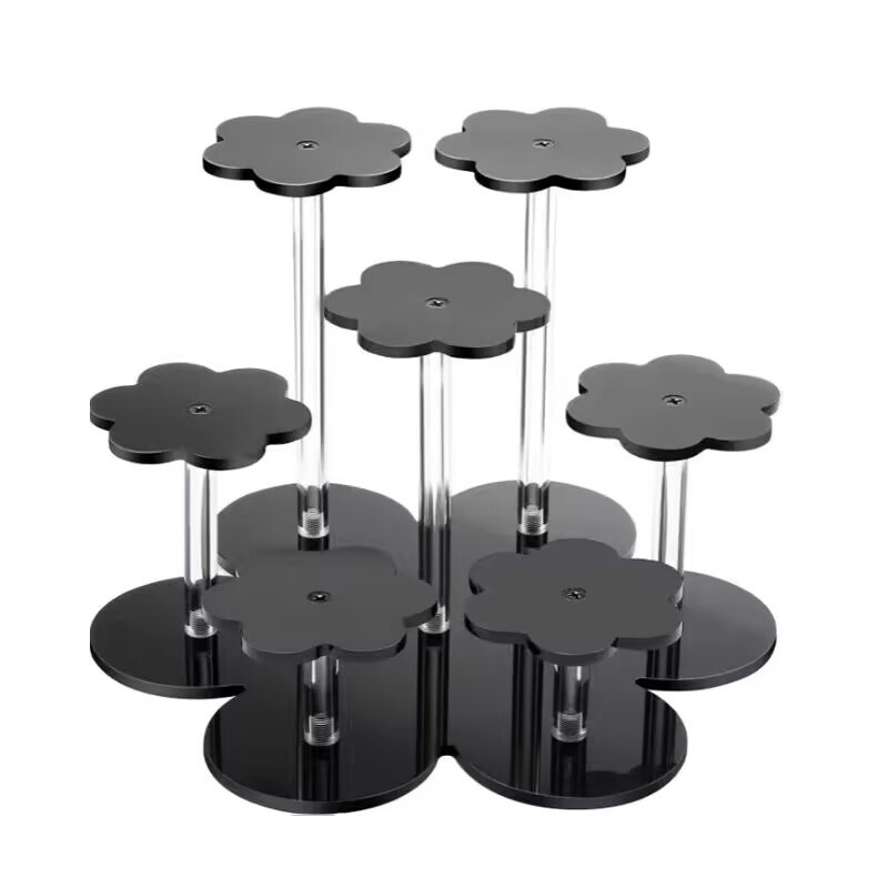 亚克力展示架透明阶梯蛋糕盲盒手办陈列架化妆品展台