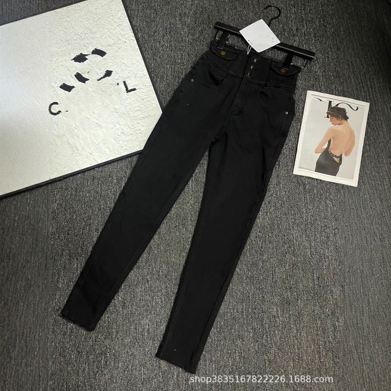 25 Winter Ce New High Waist Leather Label Denim Stretch Casual Easiest for Match Velvet Tights 1026 25 Winter Ce New High Waist Leather Label Denim Stretch Casual Easiest for Match Velvet Tights 1026