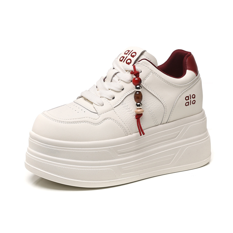 Giày sneaker nữ đế dày trắng siêu nhẹ tăng chiều cao HY9856 — đen