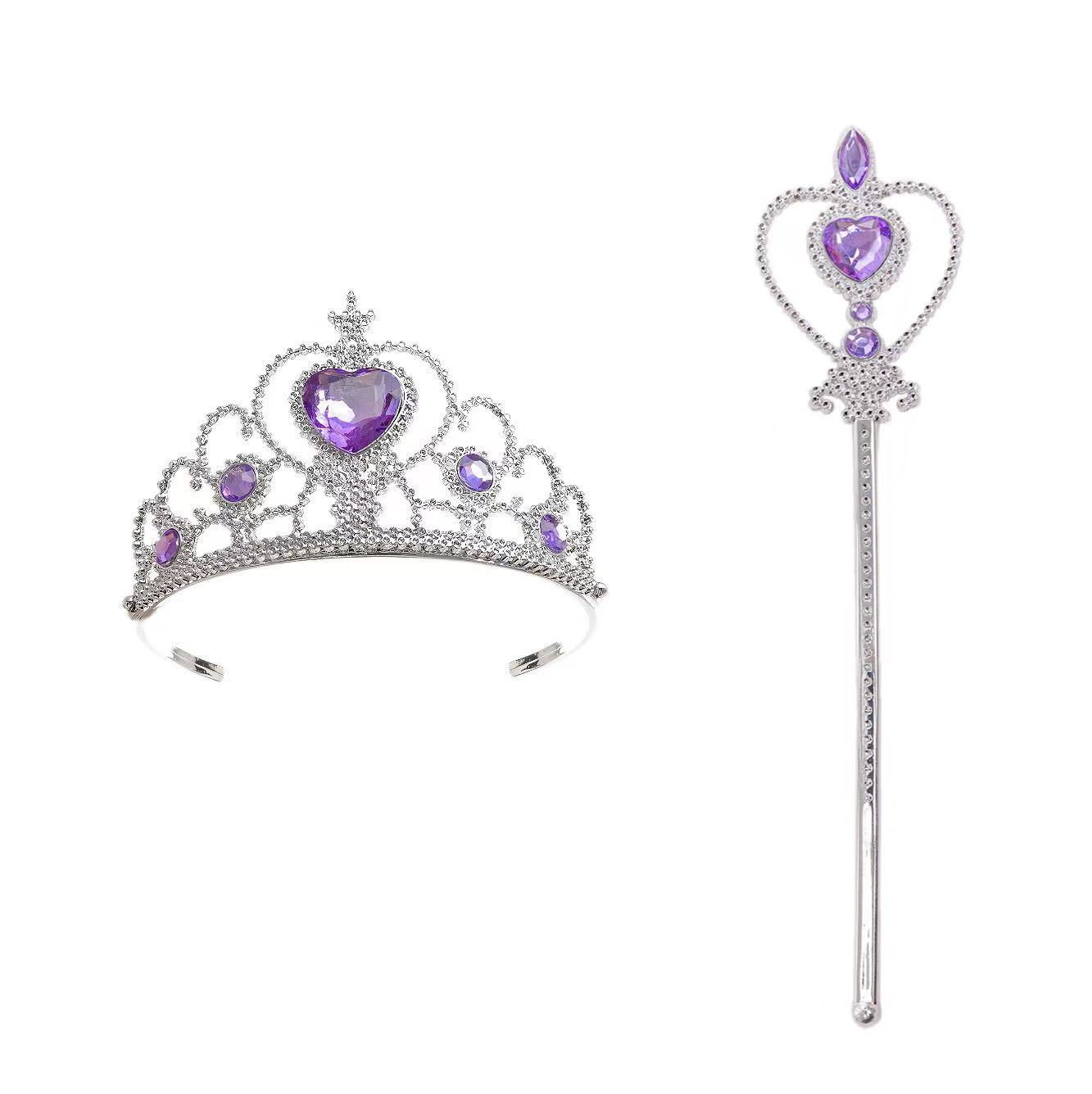 Comercio exterior niña sirena princesa vestido guantes Aisha princesa corona cetro Halloween sirena princesa corona