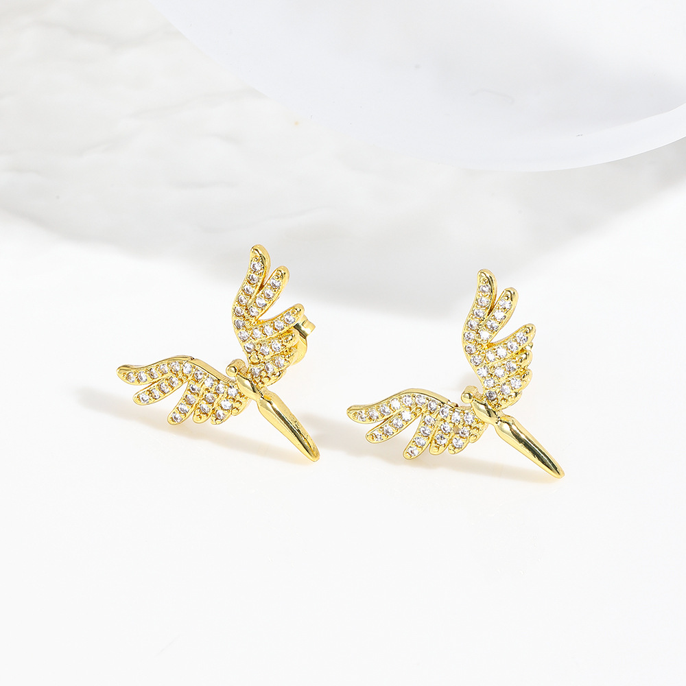 8g Weight Copper Ear Needle Material Ear Studs Classification 1 Pair Quantity Casual, Daily Occasion Copper Material Bear, Heart Shape, Wings Pattern All Seasons Season Women's Gender Plating Design Modern Style, Classic Style Style 1 Pair Modern Style Classic Style Bear Heart Shape Wings Plating Copper Ear Studs 7