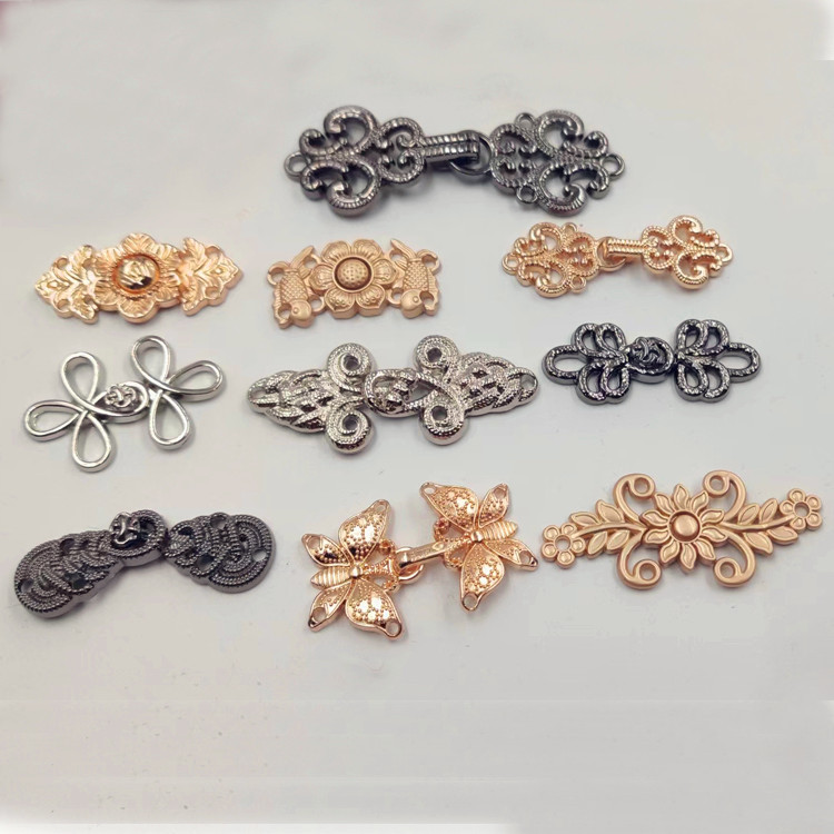 金属盘扣对扣搭扣古装汉服旗袍子母扣复古纽扣有眼钮扣装饰扣