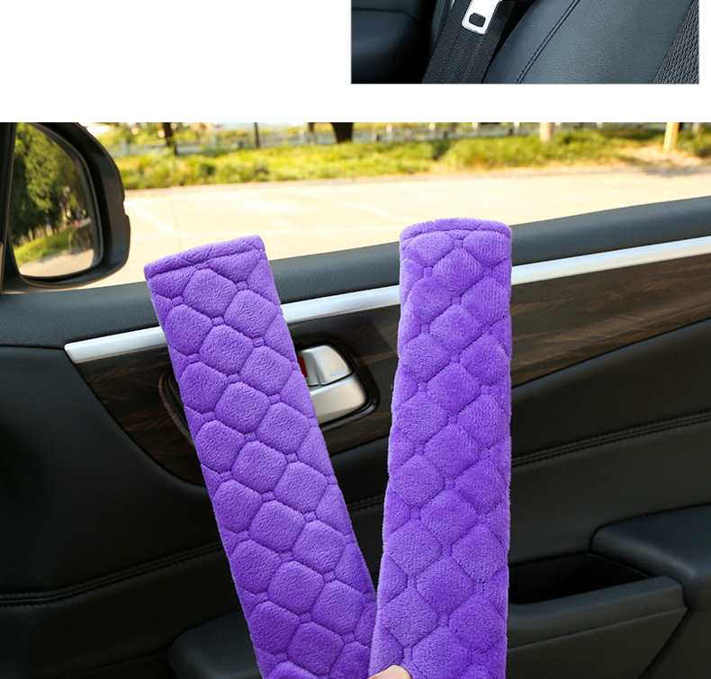 Car seat belt shoulder pad lengthened soft and comfortable processable plush protective cover car supplies factory direct sales batch