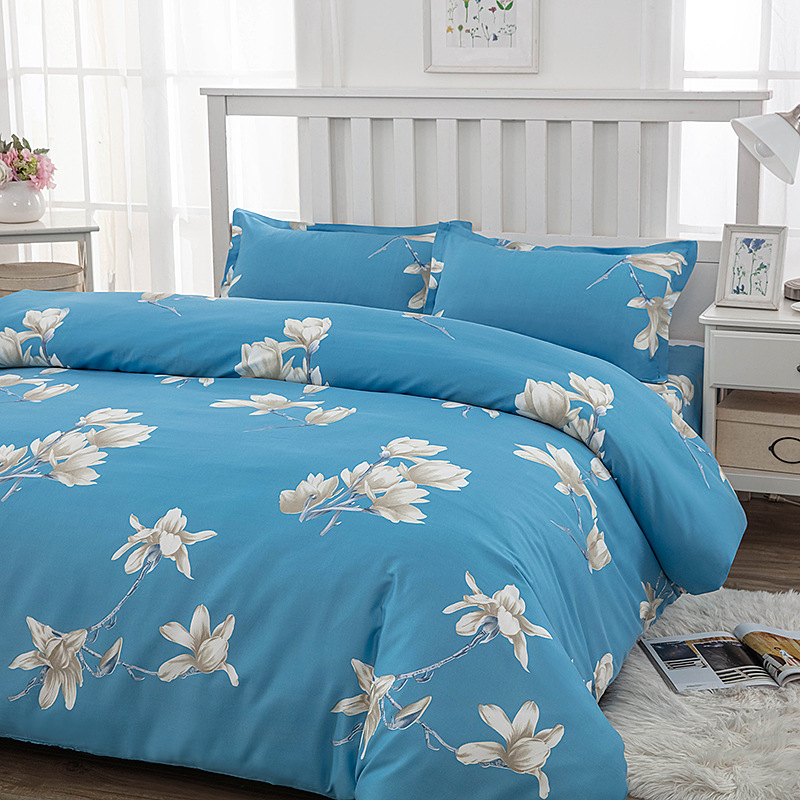 Wholesale skin-friendly sanding quilt cover four-piece bedding quilt cover sheet pillowcase student dormitory single three-piece set