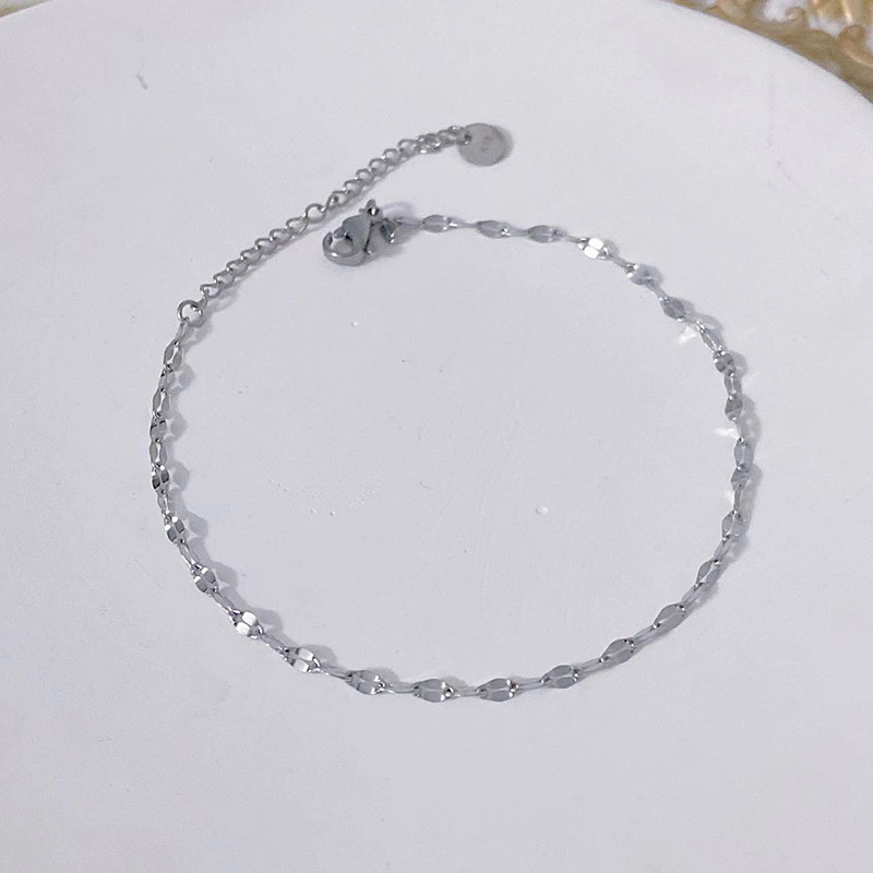 Wholesale Jewelry Casual Lady Simple Style Heart Shape Titanium Steel Gem Inlay Anklet display picture 13