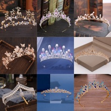 跨境皇冠头饰儿童公主女童发饰高端水晶王冠生日走秀演出表演皇冠