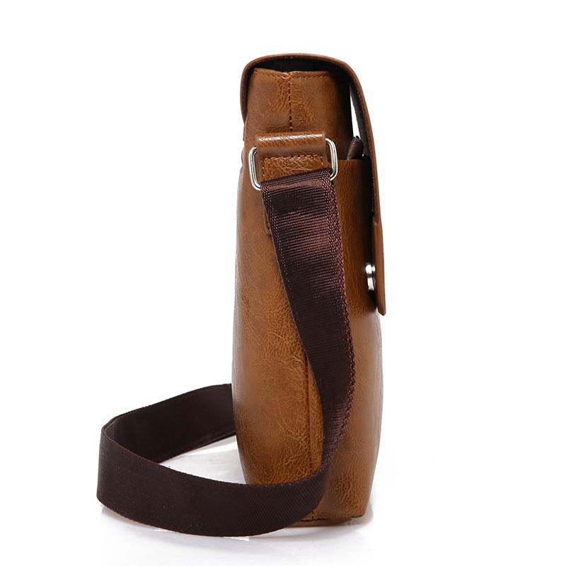Bolso de Hombro Cruzado para Hombre de Piel PU Impermeable para Uso Diario