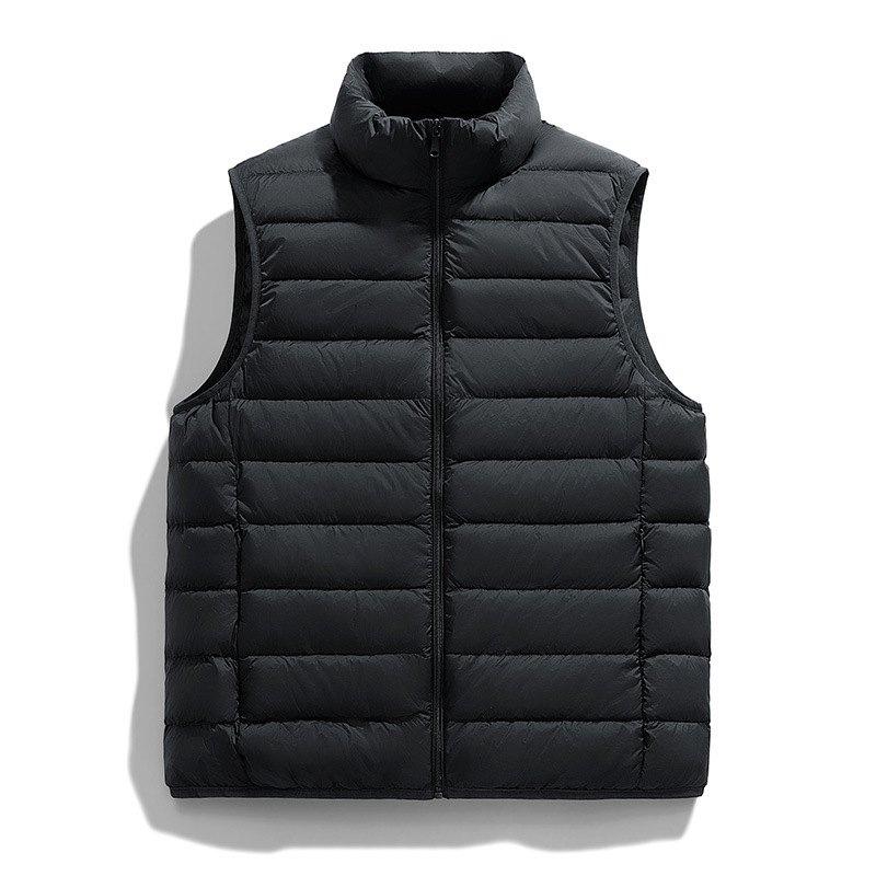 Winter Vest New National Standard 90 down Vest Men's Short Lightweight Stand-Up Collar Thermal Vest Sports Group Purchase Printing