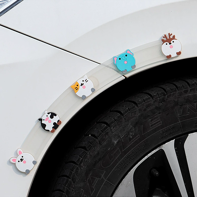 Автомобильное колесо бровь бампер прозрачная передняя и задняя контурная отделка полосы бампера крыло царапины наклейка мультфильм Универсальный