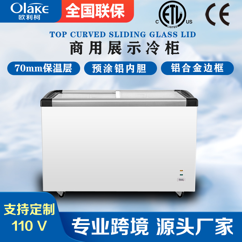 Convenience Store Sliding Glass Door Ice Cream Cabinet Ice Cream Commercial Freezer Frozen Food Display Cabinet Export Freezer