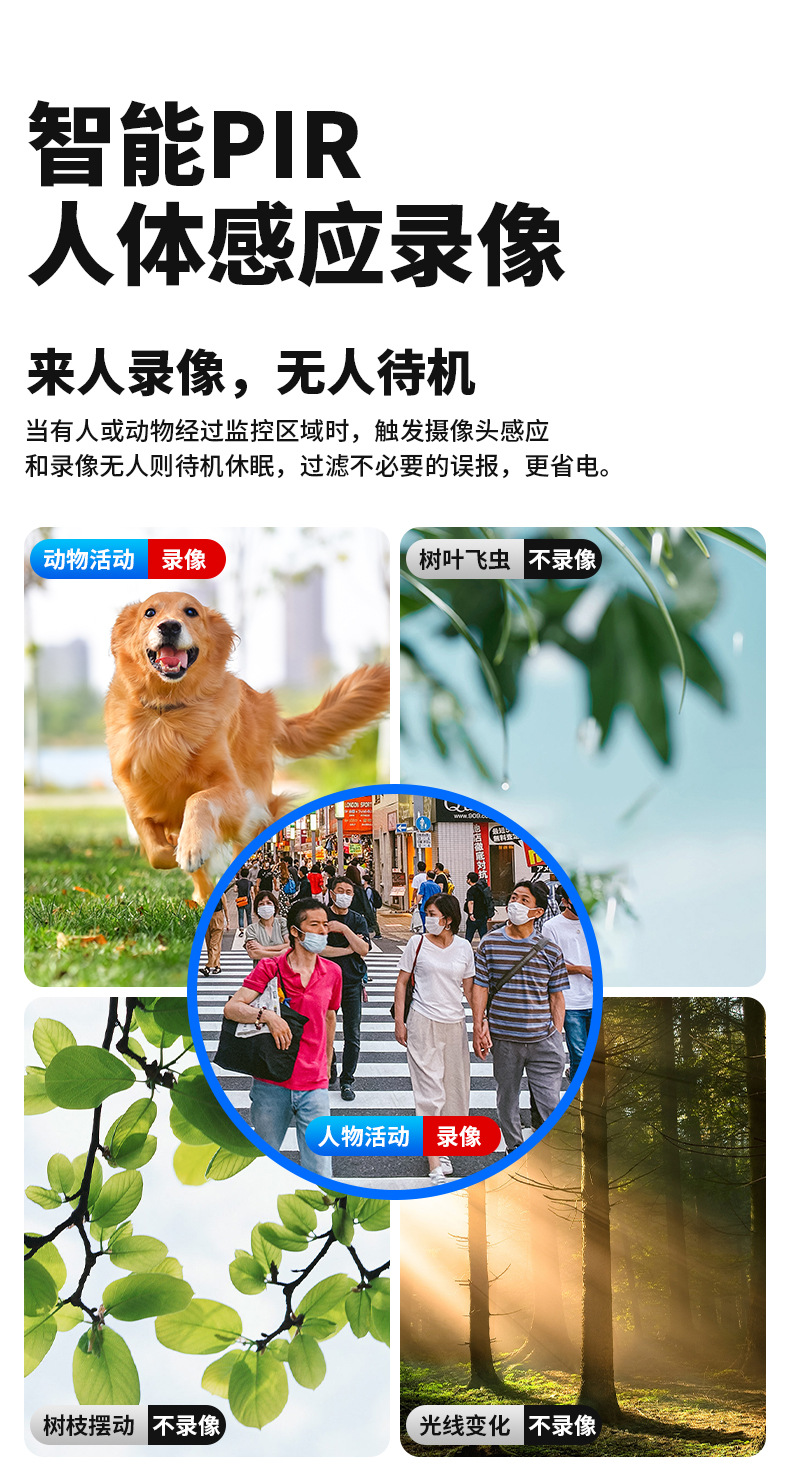 户外太阳能监控摄像头人型跟踪