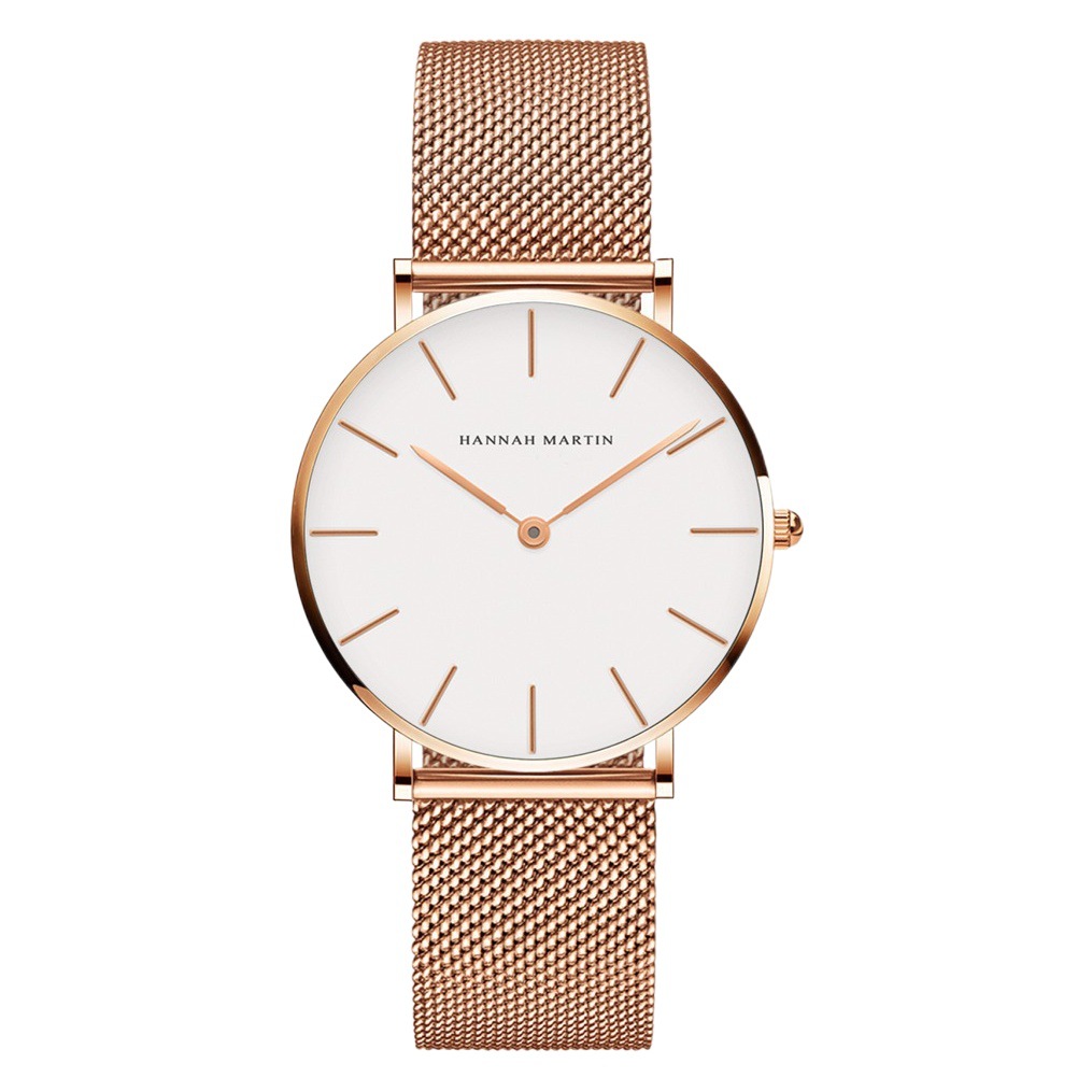 Nuevo Reloj de Mujer con Movimiento Japonés, Resistente al Agua, Estilo Nórdico, Minimalista y de Lujo, Correa de Malla de Acero Inoxidable, Delgado, Transfronterizo