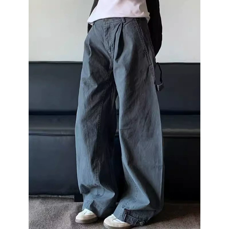 Американская ретро повседневная рабочая одежда, брюки-сабо, унисекс, весенне-осенние универсальные свободные широкие брюки для пар