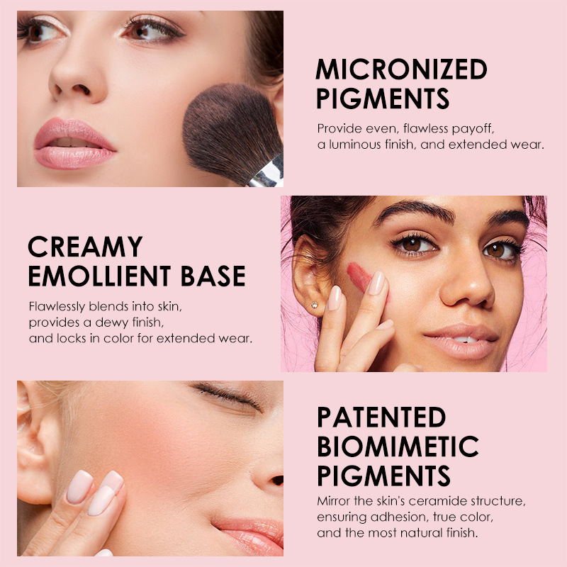 Langmanni Eight-color matte Blush High Disc brightens skin tone Natural Blush Plate Blush Cream undefined