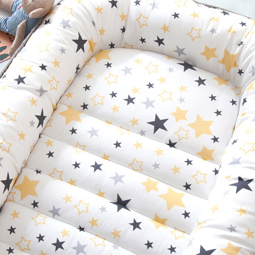 Folding Portable Anti-Pressure Bean Bag Baby Bed Middle Bed Bionic Baby Nest Baby Pillow Travel Baby Bed Cross-border 