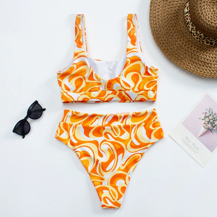 Swimwear, 2022 collection, European style, Aliexpress, high waist