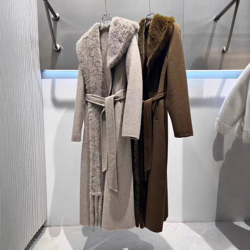 Mink Double-Sided Cashmere Outwear 2025 Autumn and Winter New Woolen Outwear Mid-Length Versatile Classy Women's Slim Fit Mink Double-Sided Cashmere Outwear 2025 Autumn and Winter New Woolen Outwear Mid-Length Versatile Classy Women's Slim Fit