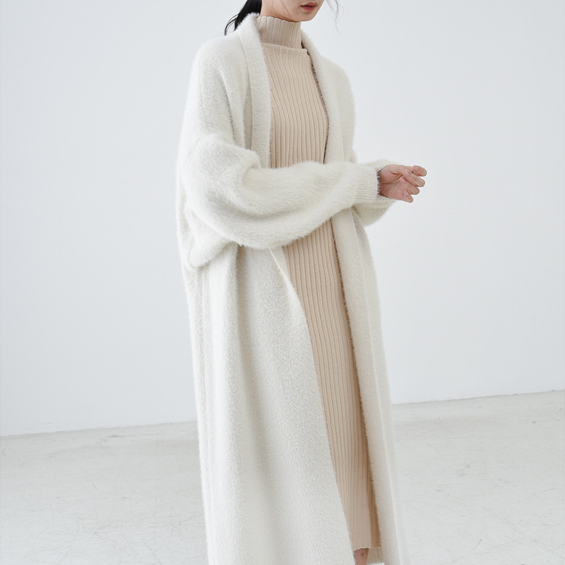 Mink fleece sweater cardigan mink fur coat oversize Loose Women's Mid-length batwing sleeve Mink fleece sweater cardigan mink fur coat oversize Loose Women's Mid-length batwing sleeve