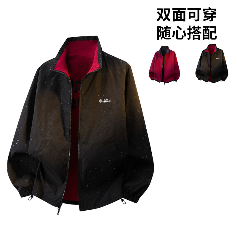 2026 Spring New Men's Reversible Casual Jacket Loose Fit Couple Sports Versatile Jacket 2026 Spring New Men's Reversible Casual Jacket Loose Fit Couple Sports Versatile Jacket