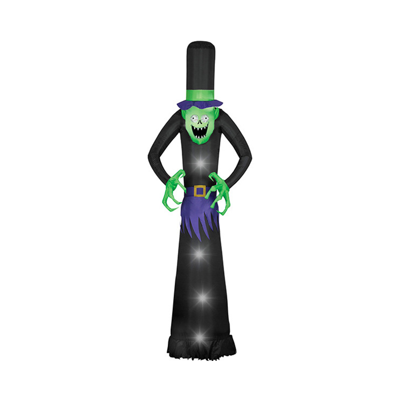 240cm高萬(wàn)圣節(jié)派對(duì)充氣幽靈 白鬼骷顱恐怖庭院裝飾發(fā)光氣模道具