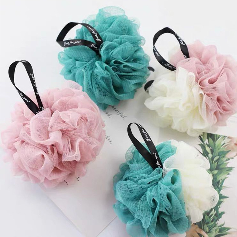 Bola de baño de doble pieza Bola de baño flor lindo estudiante tira hacia atrás Toalla de baño espuma neta en stock entrega al por mayor