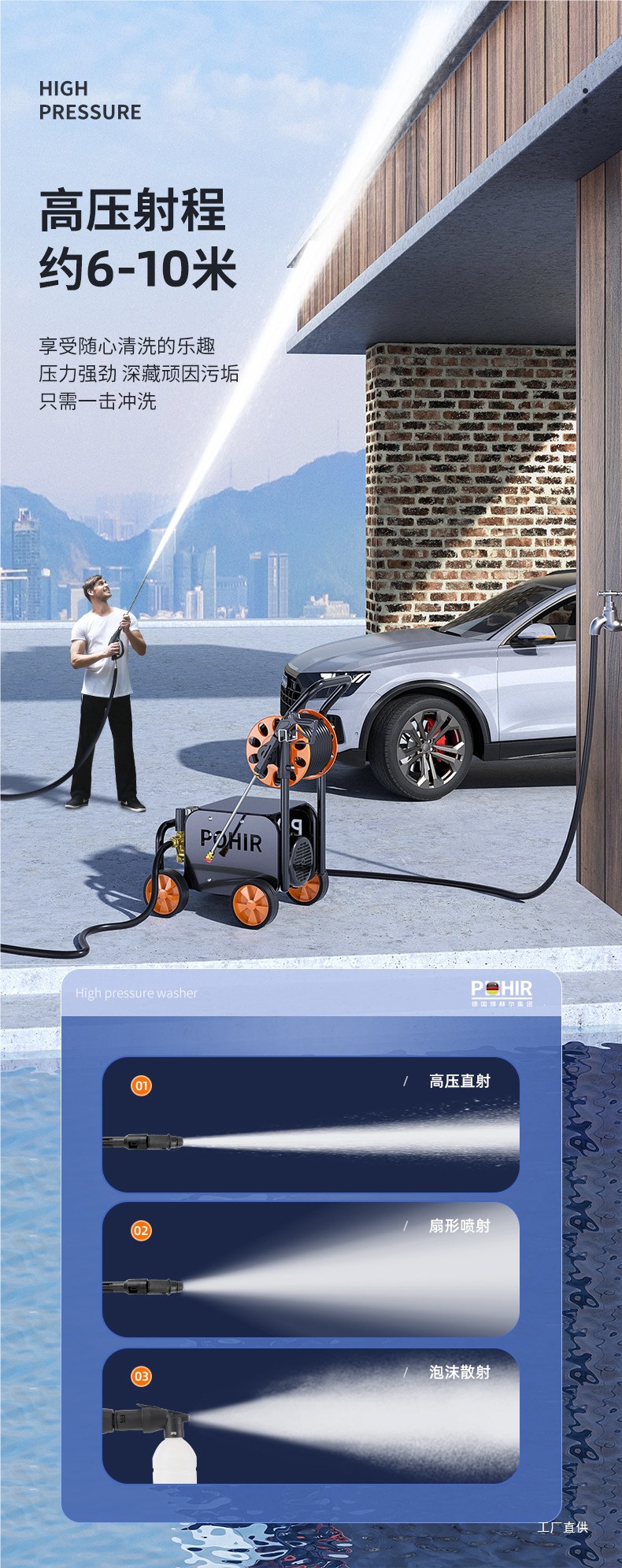 26 New Model Car Washing Machine 220V High-Pressure Household High-Power Industrial Water Gun Commercial Super Strong Pressure Booster Qingpei Hui