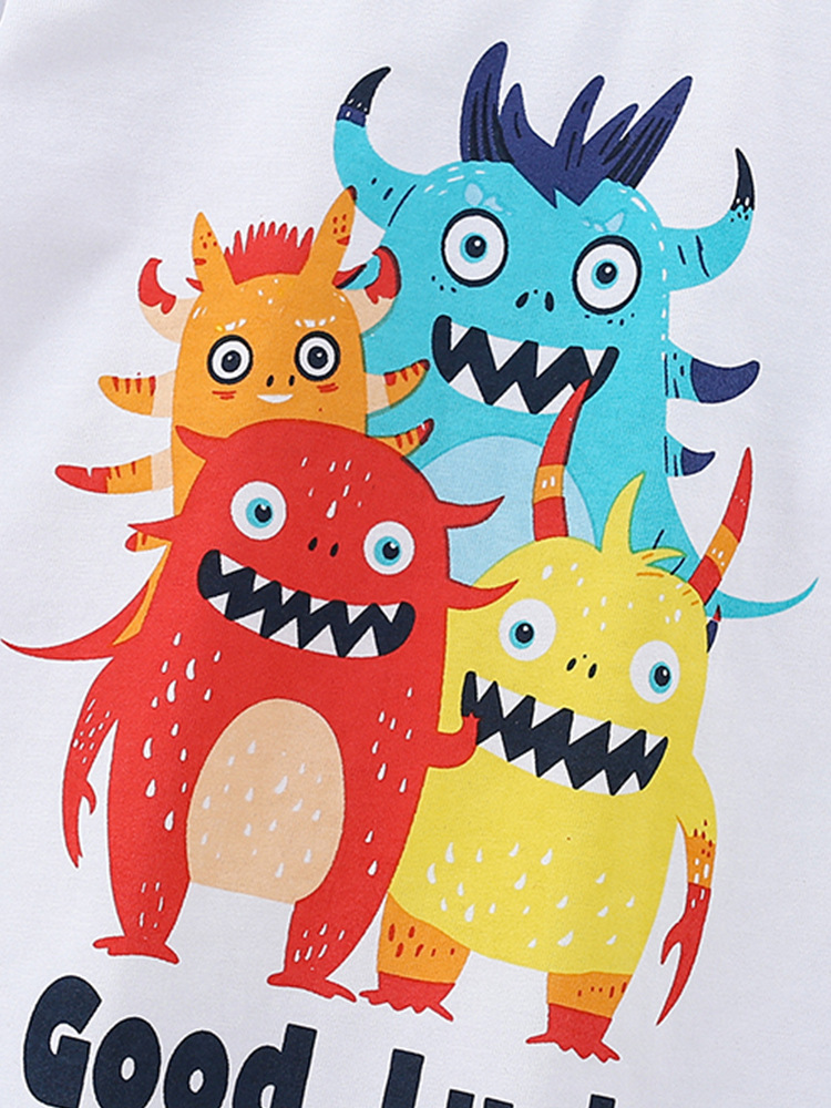 Mawlee camiseta de manga larga para niños de otoño nuevo estilo europeo y americano para niños de media edad cuello redondo casual guapo impresión ropa infantil