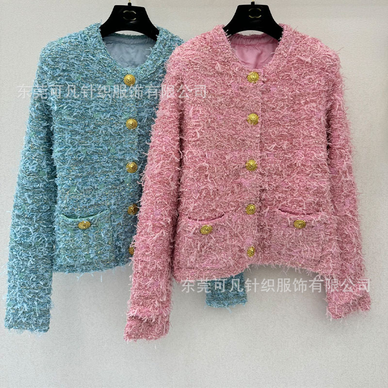Balmain Knitted Round Neck Long-Sleeved Cardigan, Ladylike Style Metal Buckle, Gentle Age-Reducing Slimming Look Slimming Look Jacket