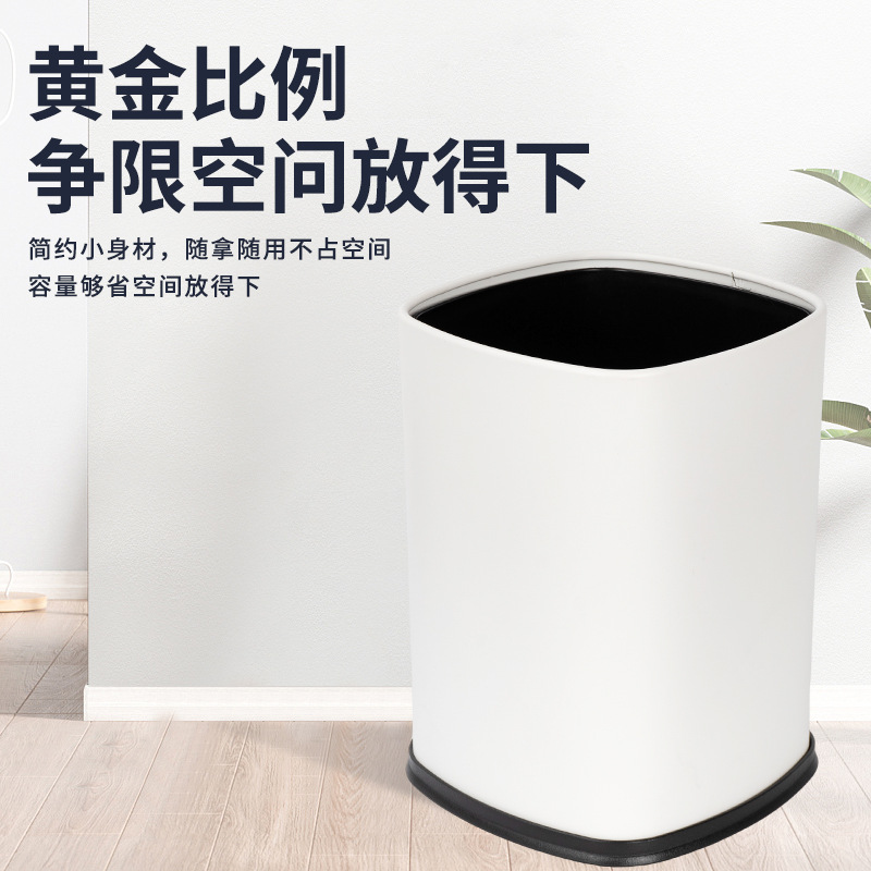 Botes de basura de acero inoxidable, hoteles domésticos, gruesos, cuadrados, botes de basura de cocina de alto valor, botes de basura sin tapa al por mayor