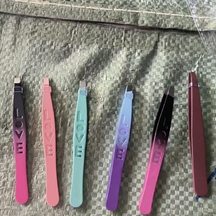 Stainless Steel Eyebrow Tweezers, Multiple Styles Available, Gold Eyebrow Tweezers, Flat and Slanted Tips, Eyelash Tweezers, Eyebrow Shaping Tools, Cross-Border