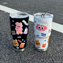 冰霸杯车载杯便携咖啡杯保冷杯子保温杯两用夏季不锈钢吸管杯