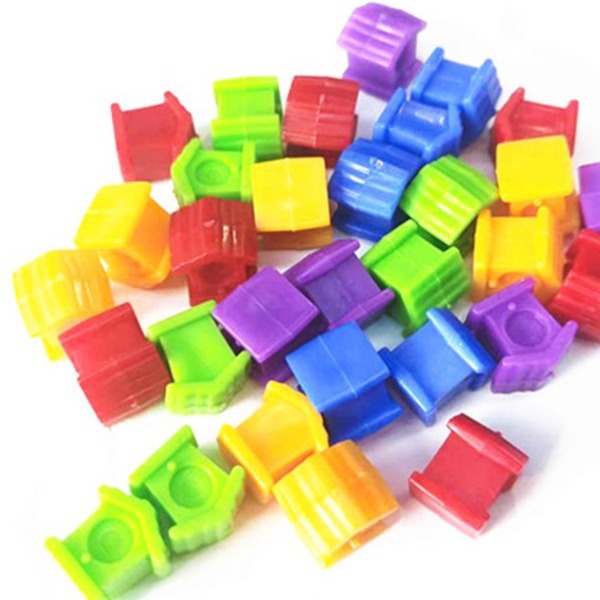 游戏棋房子配件5色桌游token大富翁迷你diy仿真教学玩具颗粒道具