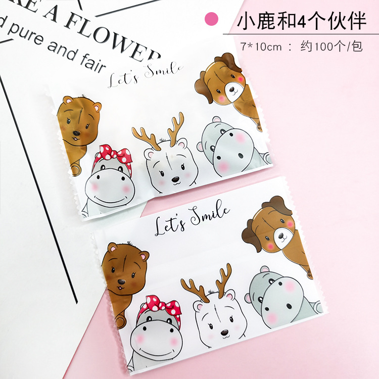 Bolsa sellada a máquina; cervatillo y 4 socios 7*10; material compuesto