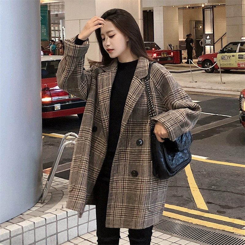 Woolen woolen coat, short jacket, demi-season suit for students, Korean style, for teenagers