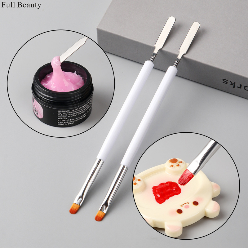 Cross-Border New Model Double-Ended Nail Art Phototherapy Pen, Dual-Use Steel Pusher and Color Mixing Stick, Nail Tools Wholesale
