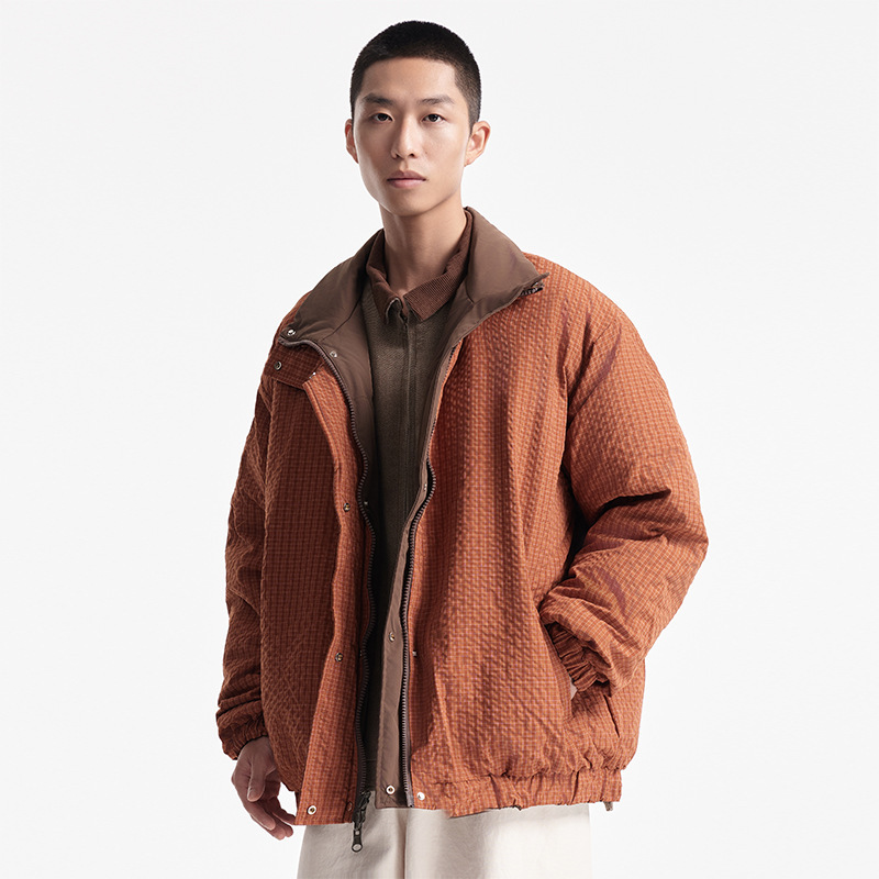 Men's winter Japanese retro keep warm down jacket with down