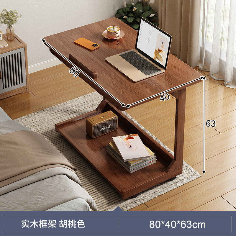 Mesa de computadora con patas de madera maciza, mesa de cama abatible extraíble, mesa de sofá para el hogar, mesa de té, mesa de cama simple plegable